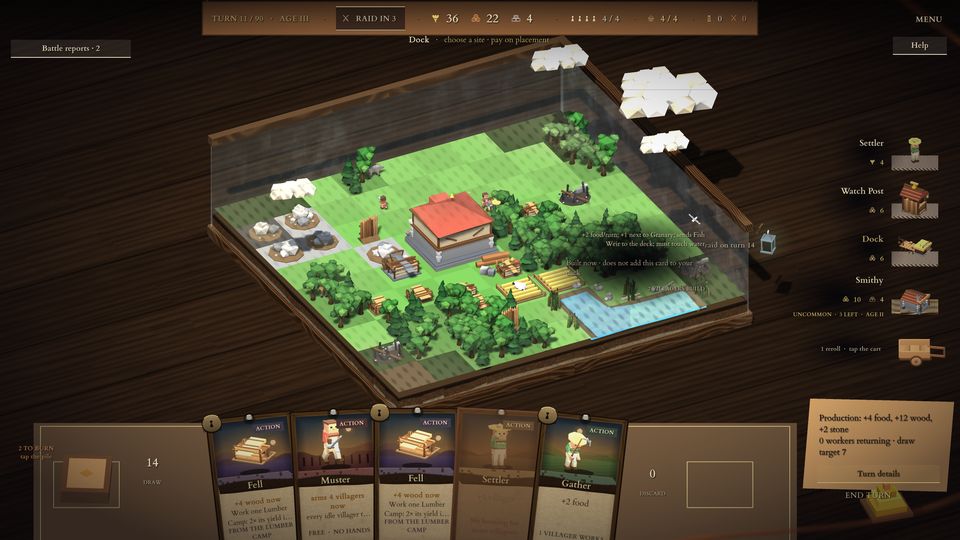 The market shelves beside the case with a hand cart for the reroll